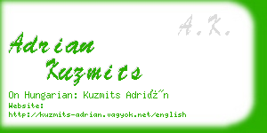 adrian kuzmits business card
